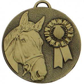 50mm Bronze Horse & Rosette Horse Riding Target Medal