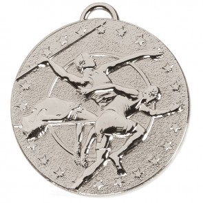 50mm Silver Javelin Track & Field Target Medal