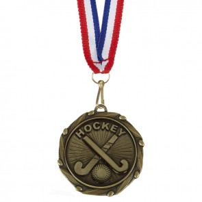 45mm Bronze Crossed Sticks Hockey Combo Medal