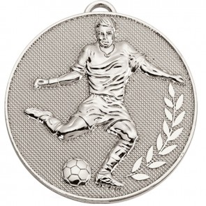 60mm Silver Striker Wreath Football Champion Medal