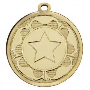 45mm Gold Star Centre Tudor Medal