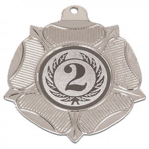 50mm Silver Centre Holder Tudor Rose Medal