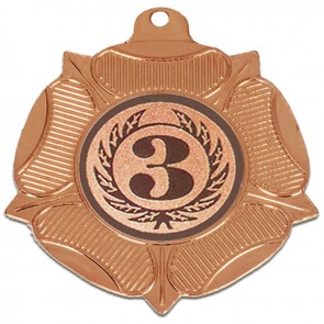 50mm Bronze Centre Holder Tudor Rose Medal