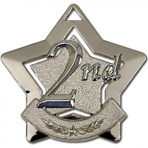 60mm Silver Finish Mini Star 2Nd Place Medal