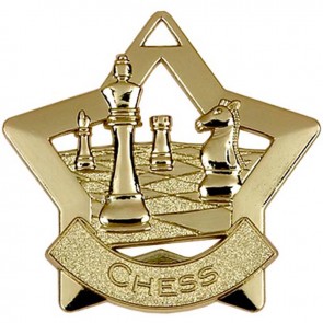 60mm Gold Mini Star Chess Medal
