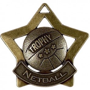 60mm Bronze Mini Star Netball Medal
