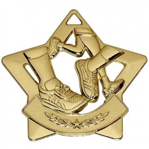 60mm Gold Mini Star Running Medal