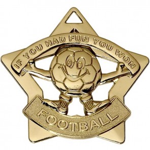 60mm Mini Star Football Gold Medal