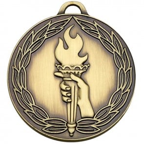 50mm Classic Bronze Torch Medal