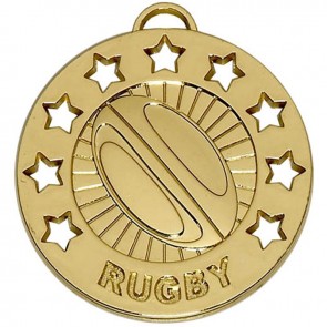40mm Gold Spectrum Rugby Medal