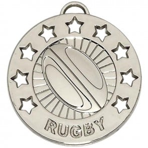 40mm Silver Spectrum Rugby Medal