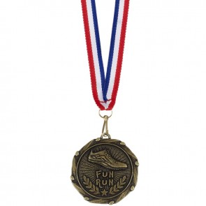 45mm Antique Gold Fun Run Running Combo Medal