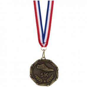 45mm Antique Gold 5k Running Combo Medal