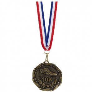 45mm Antique Gold 10k Running Combo Medal