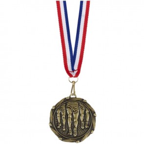 45mm Antique Gold Runners Legs Running Combo Medal