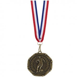 45mm Antique Gold Player Football Combo Medal