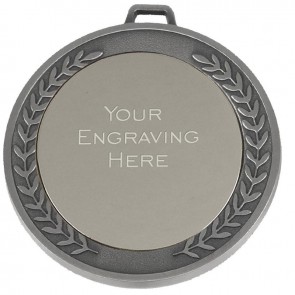 70mm Silver Engraving Centre Wreath Prestige Medal