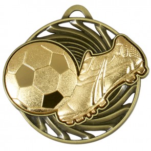 50mm Gold Boot & Ball detail Football Vortex Medal