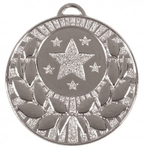 50mm Silver Star Wreath Target Medal
