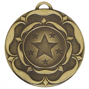 50mm Bronze Star Flower Target Medal
