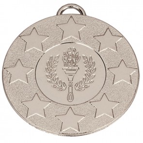 50mm Silver Star Torch Target Medal