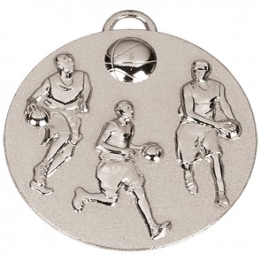 50mm Silver Team Basketball Target Medal