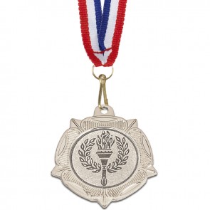 40mm Silver Centre Holder Tudor Rose Medal