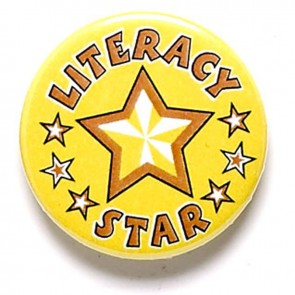 1 Inch Literacy Star Pin Badge