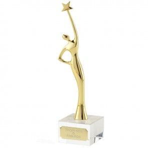 10 Inch Gold Reaching for Stars Celestial Statue
