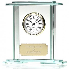 6 Inch Rectangle Shaped Glass Clock