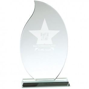 7 Inch Flame Jade Glass Award