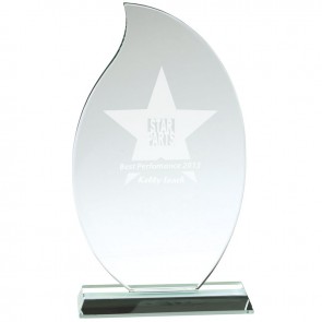 9 Inch Flame Jade Glass Award