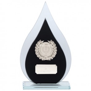 7 Inch Blacn & Clear Drop Faith Glass Award