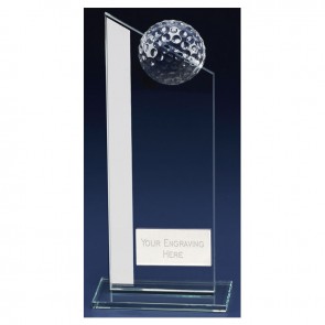 9 Inch Angled Top Golf Colony Glass Award