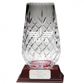 9 Inch Knighton Crystal Barrel Vase