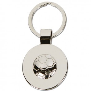 70 x 36mm Disc with Ball Football Crown Keyring