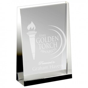 7 Inch Guardian Optical Crystal Wedge Award