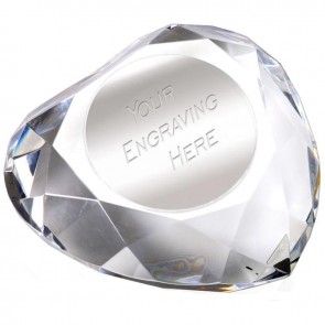 95mm Heart Faceted Paperweight Paperweight Award