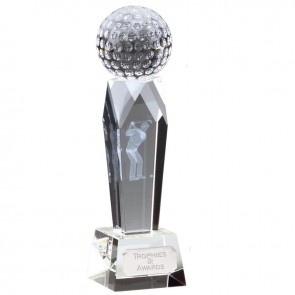 6 Inch Lasered Golfer Golf Campbell Optical Crystal Award