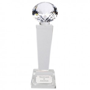 6 Inch Diamond Tower Phoenix Crystal Award