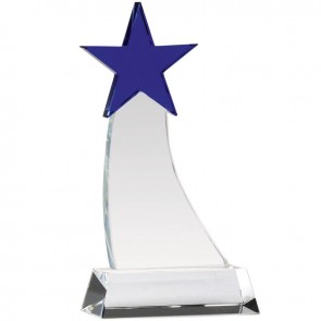 8 Inch Blue Star Aquarius Crystal Award