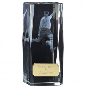 10 Inch Block Kick Football Clarity Crystal Award