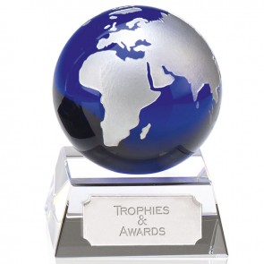 4 Inch Blue & Clear Mini Crystal Award