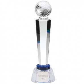 10 Inch Ball Atop Podium Golf Stewart Optical Crystal Award