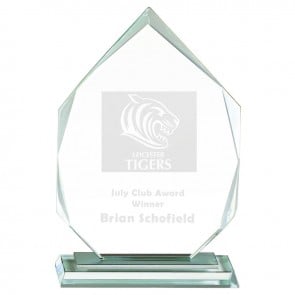 10 Inch Bevelled Edge Flame Oslo Optical Crystal Award