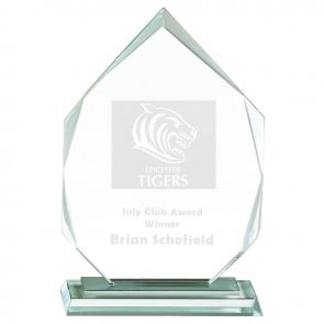 10 Inch Bevelled Edge Flame Oslo Optical Crystal Award