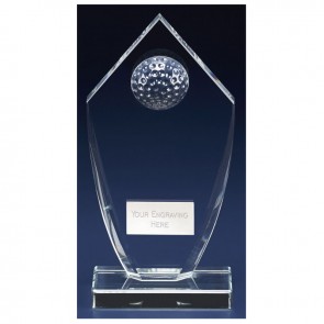 9 Inch Ball Inlay Golf Foundation Glass Award