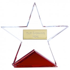 5 Inch Fire Star Crystal Award
