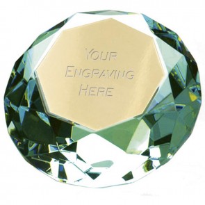 6cm Green Diamond Clarity Glass Award