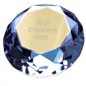8cm Blue Diamond Clarity Glass Award